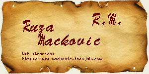 Ruža Mačković vizit kartica